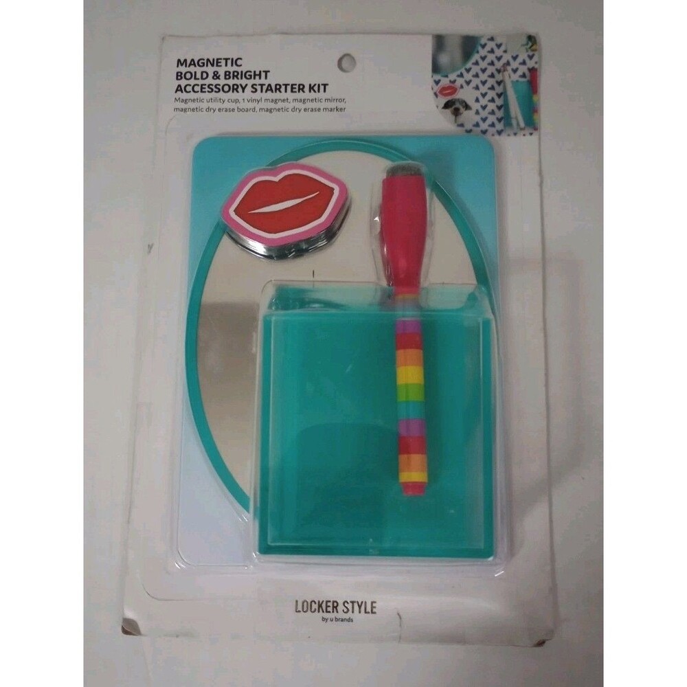 U Brands Magnetic Locker Bold & Bright Value Starter Kit -Teal- School Office